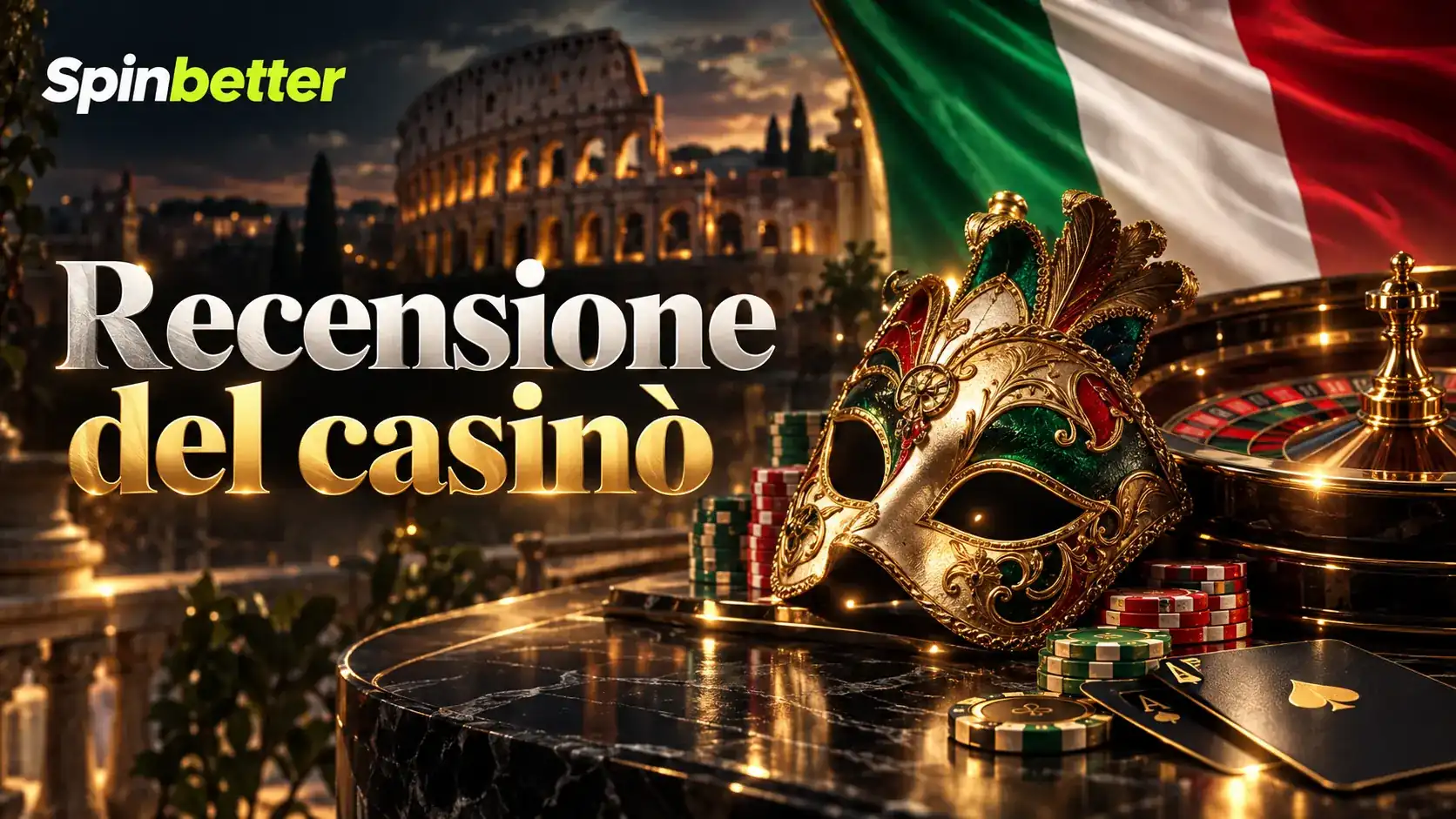 Schermata di apertura del SpinBetter casino con la sezione recensione in italiano