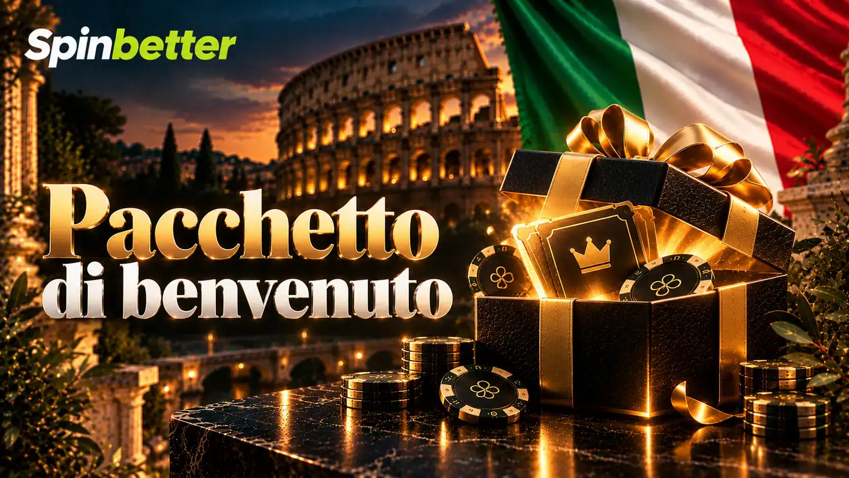 Pacchetto di benvenuto del casinò suddiviso in quattro depositi